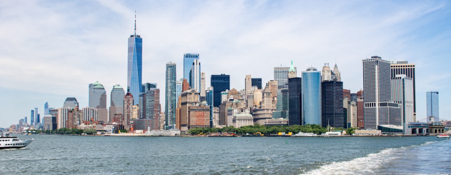 New York City financial district skyline representing high-risk merchant account services
